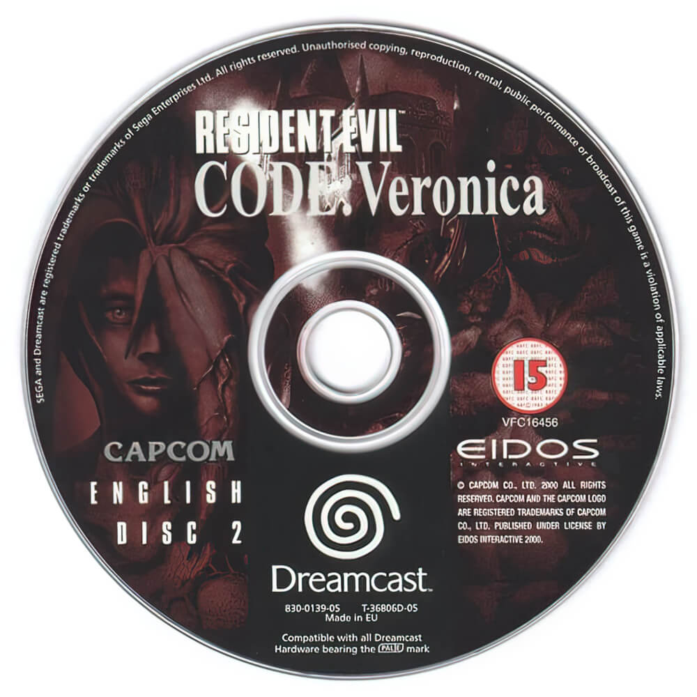 Лицензионный 2 диск Resident Evil Code Veronica для Dreamcast